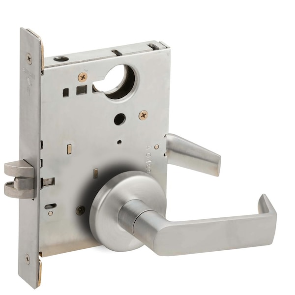 Schlage Grade 1 Passage Latch Mortise Lock, 06 Lever, B Rose, Satin Chrome Finish, Field Reversible L9010 06B 626 - main